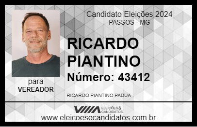 Candidato RICARDO PIANTINO 2024 - PASSOS - Eleições