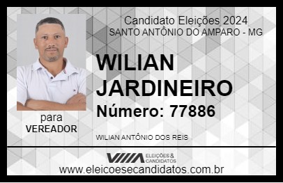 Candidato WILIAN JARDINEIRO 2024 - SANTO ANTÔNIO DO AMPARO - Eleições