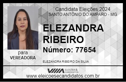 Candidato ELEZANDRA RIBEIRO 2024 - SANTO ANTÔNIO DO AMPARO - Eleições