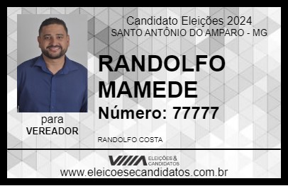 Candidato RANDOLFO MAMEDE 2024 - SANTO ANTÔNIO DO AMPARO - Eleições