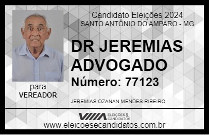 Candidato DR JEREMIAS ADVOGADO 2024 - SANTO ANTÔNIO DO AMPARO - Eleições