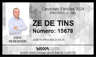 Candidato ZE DE TINS 2024 - PINTÓPOLIS - Eleições