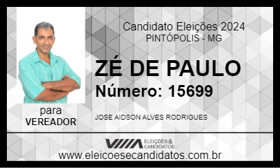 Candidato ZÉ DE PAULO 2024 - PINTÓPOLIS - Eleições