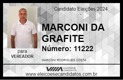 Candidato MARCONI DA GRAFITE 2024 - PEDRA AZUL - Eleições