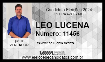 Candidato LEO LUCENA 2024 - PEDRA AZUL - Eleições