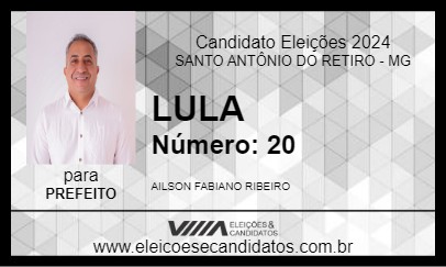 Candidato LULA 2024 - SANTO ANTÔNIO DO RETIRO - Eleições