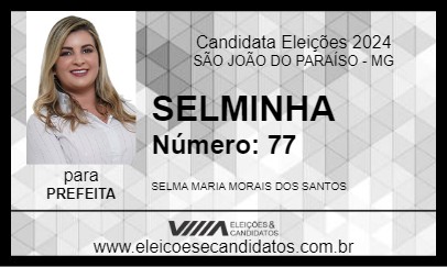 Candidato SELMINHA 2024 - SÃO JOÃO DO PARAÍSO - Eleições