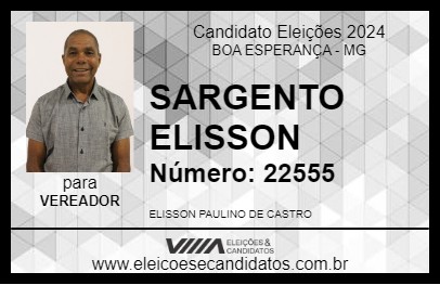 Candidato SARGENTO ELISSON 2024 - BOA ESPERANÇA - Eleições