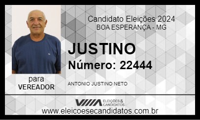 Candidato JUSTINO 2024 - BOA ESPERANÇA - Eleições