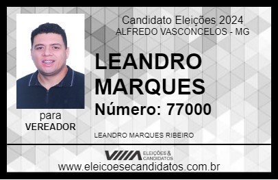 Candidato LEANDRO MARQUES 2024 - ALFREDO VASCONCELOS - Eleições