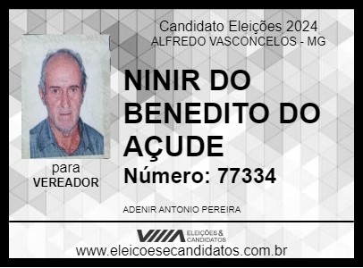 Candidato NINIR DO BENEDITO DO AÇUDE 2024 - ALFREDO VASCONCELOS - Eleições