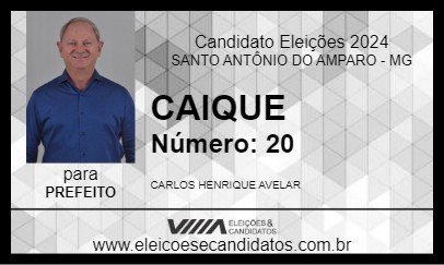 Candidato CAIQUE 2024 - SANTO ANTÔNIO DO AMPARO - Eleições