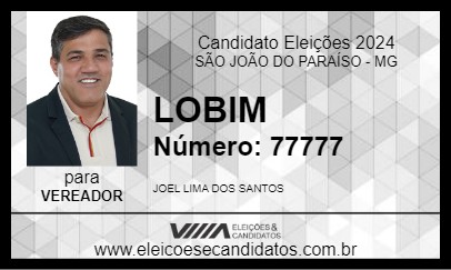 Candidato LOBIM 2024 - SÃO JOÃO DO PARAÍSO - Eleições