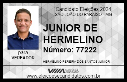 Candidato JUNIOR DE HERMELINO 2024 - SÃO JOÃO DO PARAÍSO - Eleições