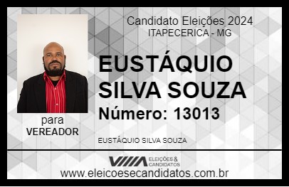 Candidato EUSTÁQUIO SILVA SOUZA 2024 - ITAPECERICA - Eleições