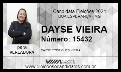 Candidato DAYSE VIEIRA 2024 - BOA ESPERANÇA - Eleições