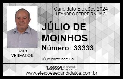 Candidato JÚLIO DE MOINHOS 2024 - LEANDRO FERREIRA - Eleições