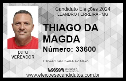 Candidato THIAGO DA MAGDA 2024 - LEANDRO FERREIRA - Eleições