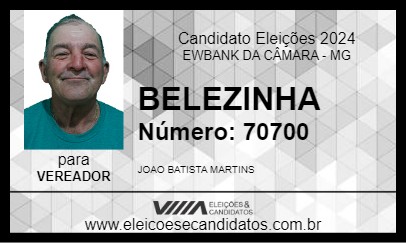 Candidato BELEZINHA 2024 - EWBANK DA CÂMARA - Eleições