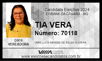 Candidato TIA VERA 2024 - EWBANK DA CÂMARA - Eleições