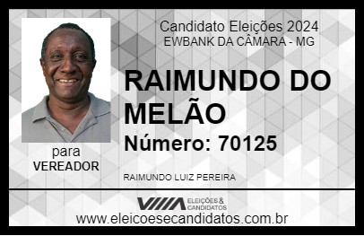 Candidato RAIMUNDO DO MELÃO 2024 - EWBANK DA CÂMARA - Eleições