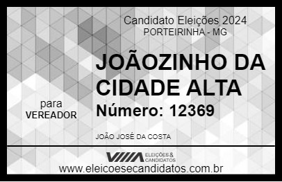 Candidato JOÃOZINHO DA CIDADE ALTA  2024 - PORTEIRINHA - Eleições