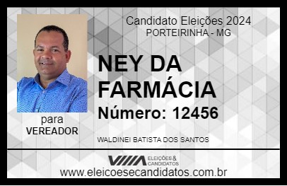 Candidato NEY DA FARMÁCIA 2024 - PORTEIRINHA - Eleições