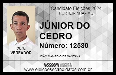 Candidato JÚNIOR DO CEDRO 2024 - PORTEIRINHA - Eleições