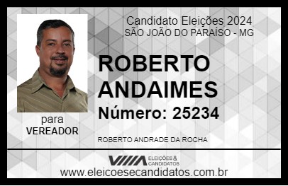 Candidato ROBERTO ANDAIMES 2024 - SÃO JOÃO DO PARAÍSO - Eleições