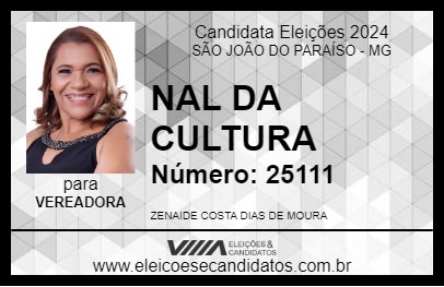 Candidato NAL DA CULTURA 2024 - SÃO JOÃO DO PARAÍSO - Eleições