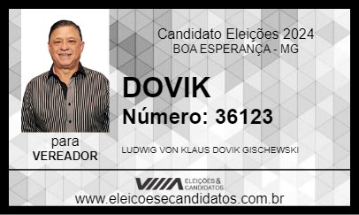 Candidato DOVIK 2024 - BOA ESPERANÇA - Eleições