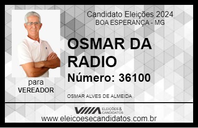 Candidato OSMAR DA RADIO 2024 - BOA ESPERANÇA - Eleições