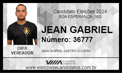 Candidato JEAN GABRIEL 2024 - BOA ESPERANÇA - Eleições