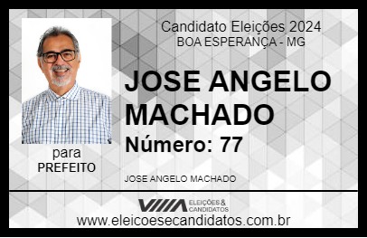 Candidato JOSE ANGELO MACHADO 2024 - BOA ESPERANÇA - Eleições