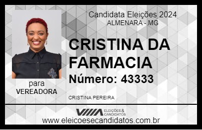 Candidato CRIS DA FARMACIA 2024 - ALMENARA - Eleições