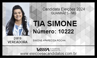 Candidato TIA SIMONE 2024 - GUANHÃES - Eleições