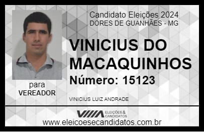 Candidato VINICIUS DO MACAQUINHOS 2024 - DORES DE GUANHÃES - Eleições