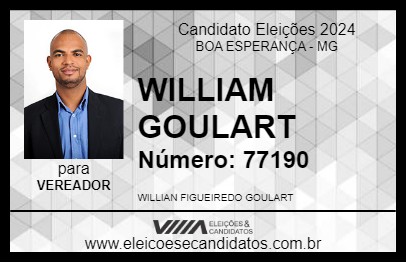 Candidato WILLIAM GOULART 2024 - BOA ESPERANÇA - Eleições