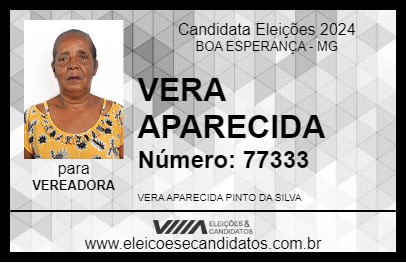 Candidato VERA APARECIDA 2024 - BOA ESPERANÇA - Eleições