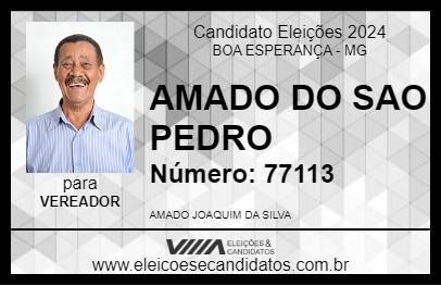 Candidato AMADO DO SAO PEDRO 2024 - BOA ESPERANÇA - Eleições