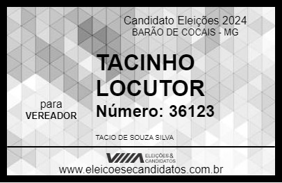 Candidato TACINHO LOCUTOR 2024 - BARÃO DE COCAIS - Eleições