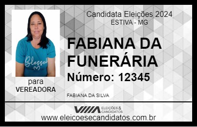 Candidato FABIANA DA FUNERÁRIA 2024 - ESTIVA - Eleições