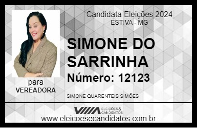 Candidato SIMONE DO SARRINHA 2024 - ESTIVA - Eleições