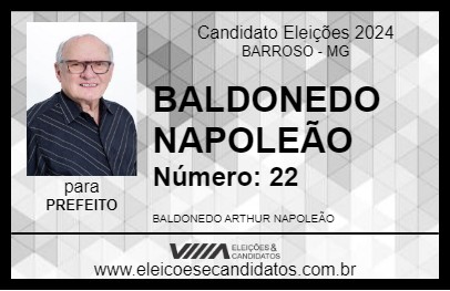 Candidato BALDONEDO NAPOLEÃO 2024 - BARROSO - Eleições