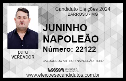 Candidato JUNINHO NAPOLEÃO 2024 - BARROSO - Eleições