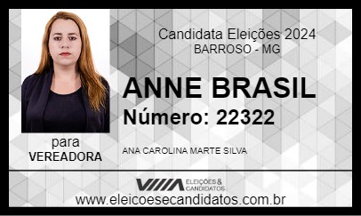 Candidato ANNE BRASIL 2024 - BARROSO - Eleições