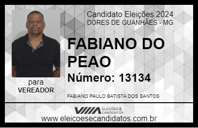 Candidato FABIANO DO PIÃO 2024 - DORES DE GUANHÃES - Eleições