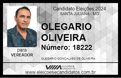 Candidato OLEGARIO OLIVEIRA 2024 - SANTA JULIANA - Eleições