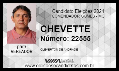 Candidato CHEVETTE 2024 - COMENDADOR GOMES - Eleições