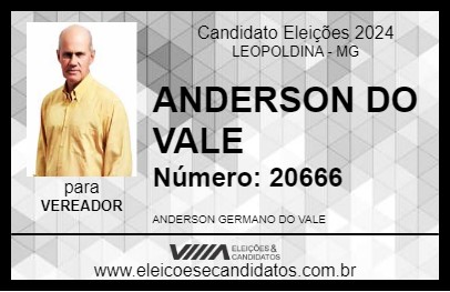 Candidato ANDERSON DO VALE 2024 - LEOPOLDINA - Eleições